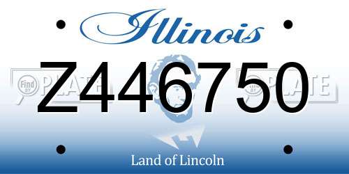 Z446750 Illinois License Plate