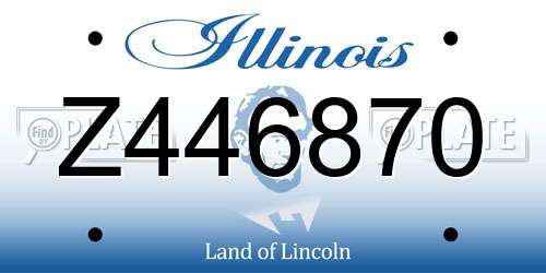 Z446870 Illinois License Plate