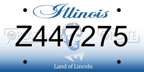 Z447275 Illinois License Plate