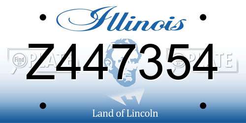 Z447354 Illinois License Plate