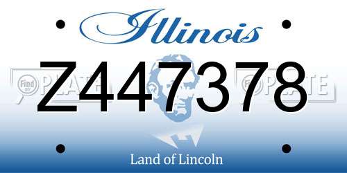 Z447378 Illinois License Plate