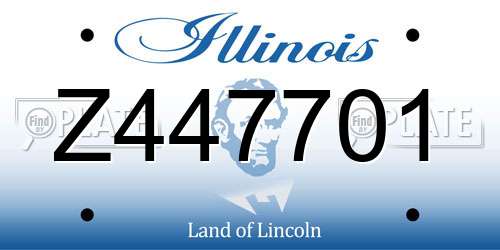 Z447701 Illinois License Plate