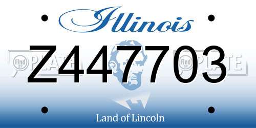 Z447703 Illinois License Plate
