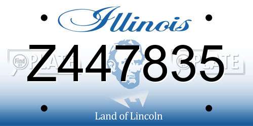 Z447835 Illinois License Plate