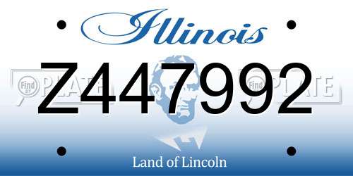 Z447992 Illinois License Plate