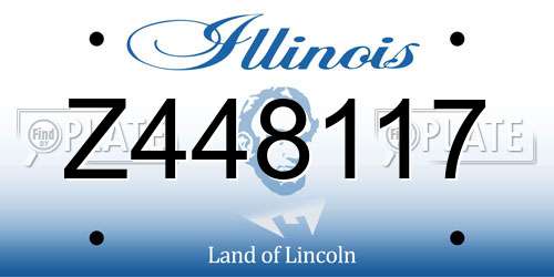 Z448117 Illinois License Plate