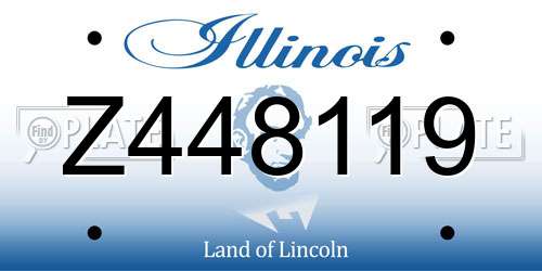 Z448119 Illinois License Plate