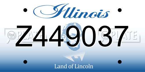 Z449037 Illinois License Plate