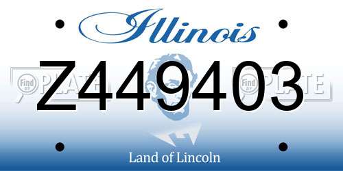Z449403 Illinois License Plate