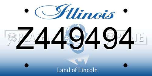 Z449494 Illinois License Plate