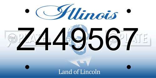 Z449567 Illinois License Plate