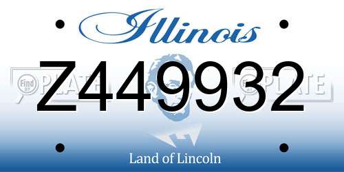 Z449932 Illinois License Plate