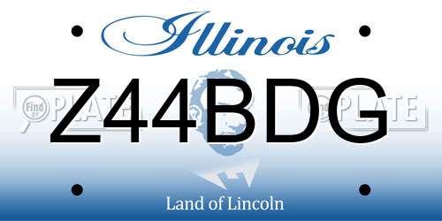Z44BDG Illinois License Plate