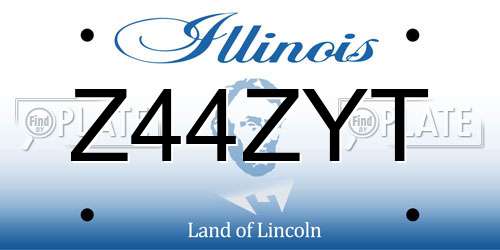 Z44ZYT Illinois License Plate