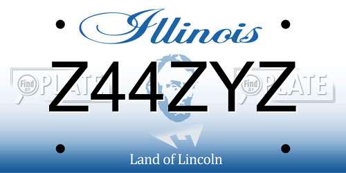 Z44ZYZ Illinois License Plate