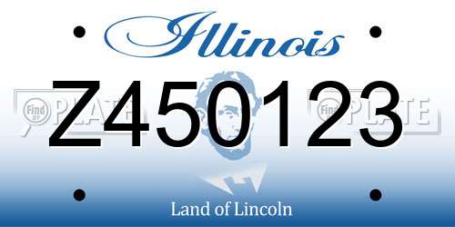 Z450123 Illinois License Plate