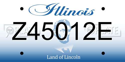 Z45012E Illinois License Plate