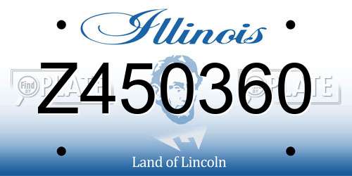 Z450360 Illinois License Plate