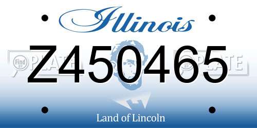 Z450465 Illinois License Plate