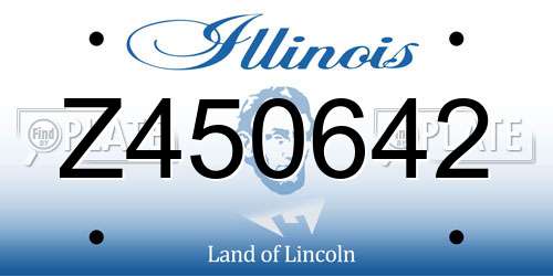 Z450642 Illinois License Plate