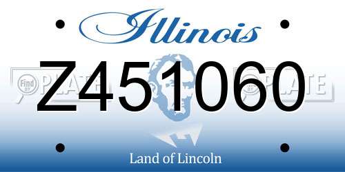 Z451060 Illinois License Plate