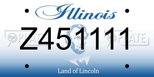 Z451111 Illinois License Plate