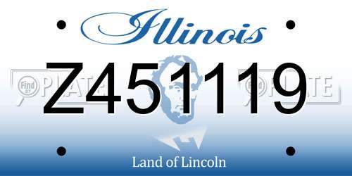 Z451119 Illinois License Plate