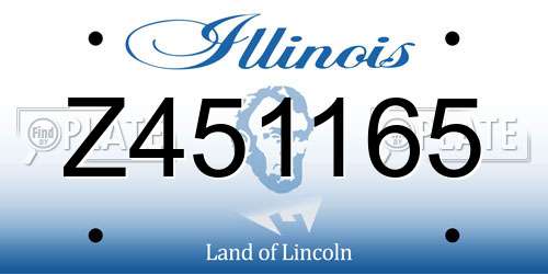 Z451165 Illinois License Plate