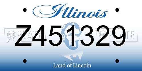 Z451329 Illinois License Plate