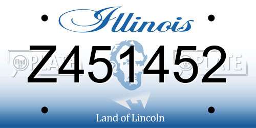 Z451452 Illinois License Plate