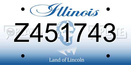 Z451743 Illinois License Plate
