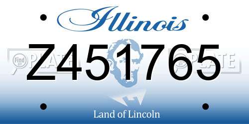 Z451765 Illinois License Plate