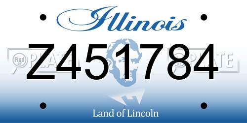 Z451784 Illinois License Plate