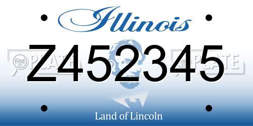 Z452345 Illinois License Plate