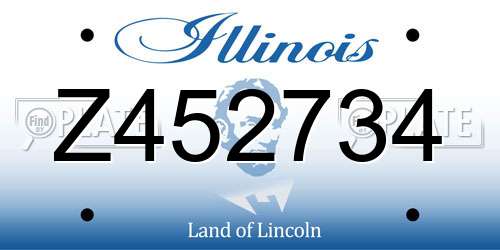 Z452734 Illinois License Plate