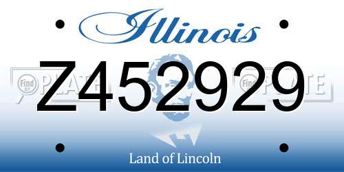Z452929 Illinois License Plate