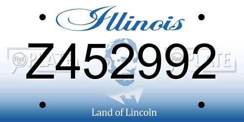 Z452992 Illinois License Plate