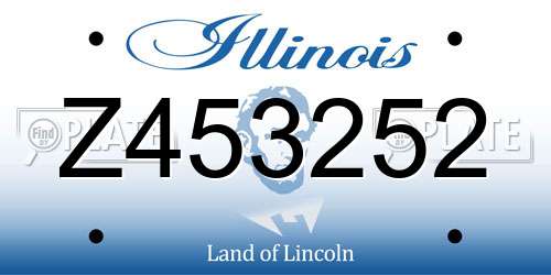 Z453252 Illinois License Plate