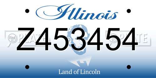 Z453454 Illinois License Plate