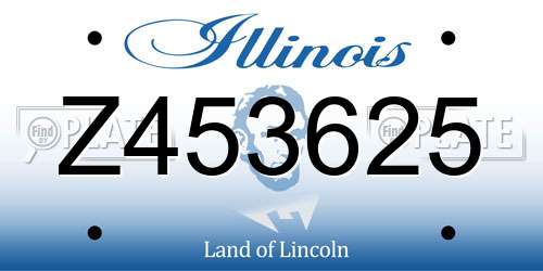 Z453625 Illinois License Plate