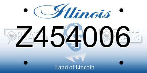 Z454006 Illinois License Plate