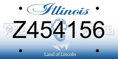Z454156 Illinois License Plate