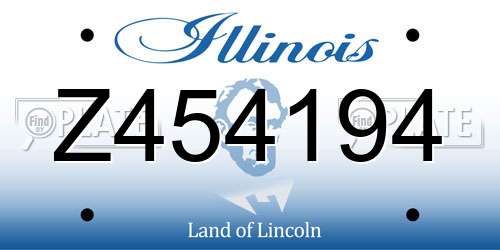 Z454194 Illinois License Plate