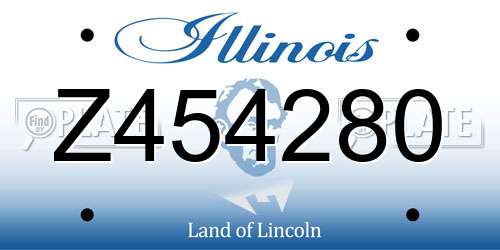 Z454280 Illinois License Plate