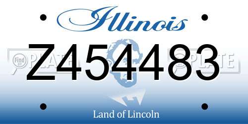 Z454483 Illinois License Plate