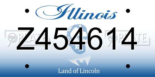 Z454614 Illinois License Plate