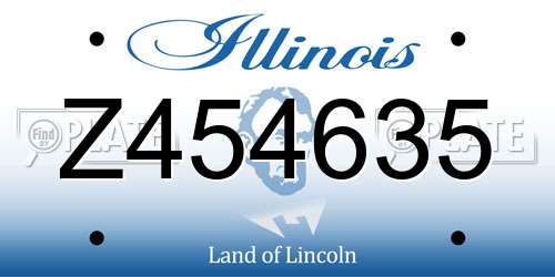 Z454635 Illinois License Plate
