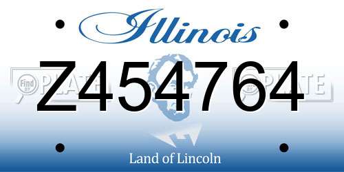 Z454764 Illinois License Plate