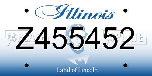 Z455452 Illinois License Plate