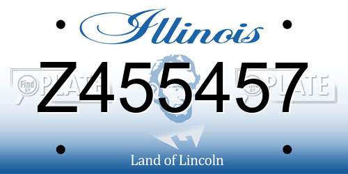 Z455457 Illinois License Plate